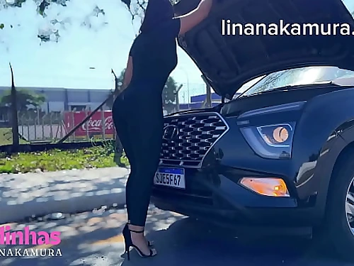 Asi&aacute;tica gostosa e flagrada fazendo sexo na Rua - XXL Ass Latina - Lina Nakamura - John coffee