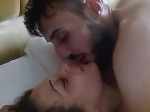 Hot duo making out and this nymph gets fucked toughly