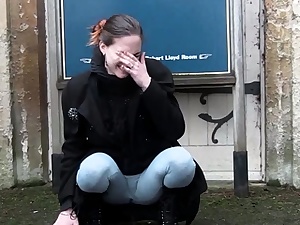 Fledgling teenager peeing her pants